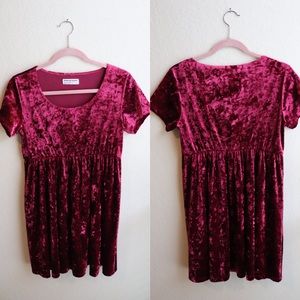 American Apparel Crushed Velvet Babydoll Dress